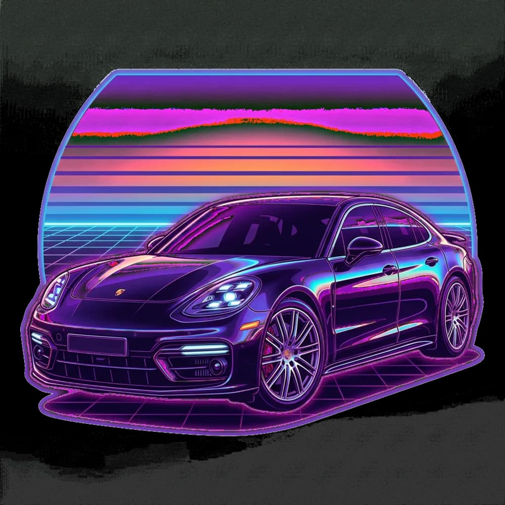 Outrun car design artwork